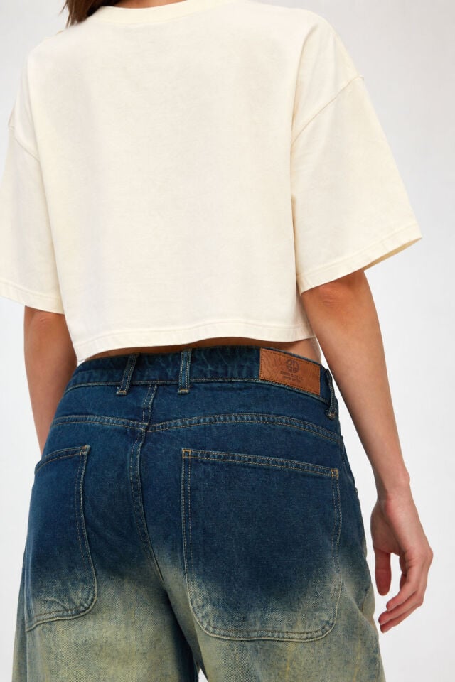 Vintage Gradient Kadın Balon Jean