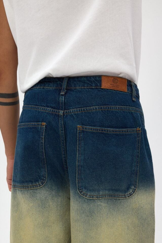 Vintage Gradient Erkek Wide Baggy Jean