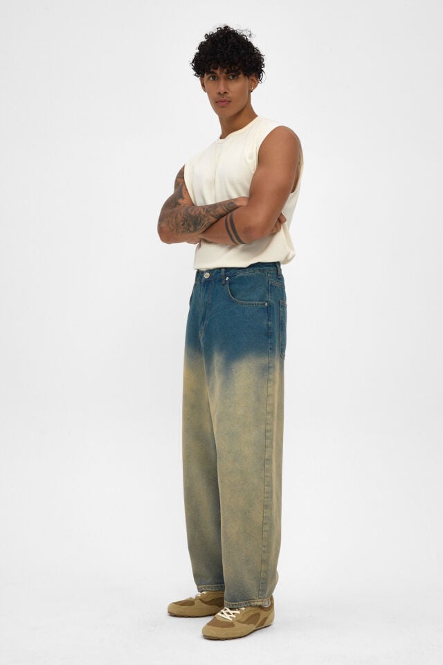 Wide Baggy Jean Degrade Yıkamalı