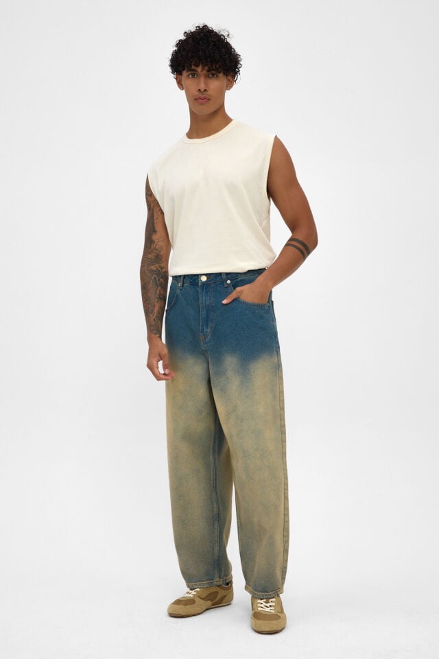 Wide Baggy Jean Degrade Yıkamalı