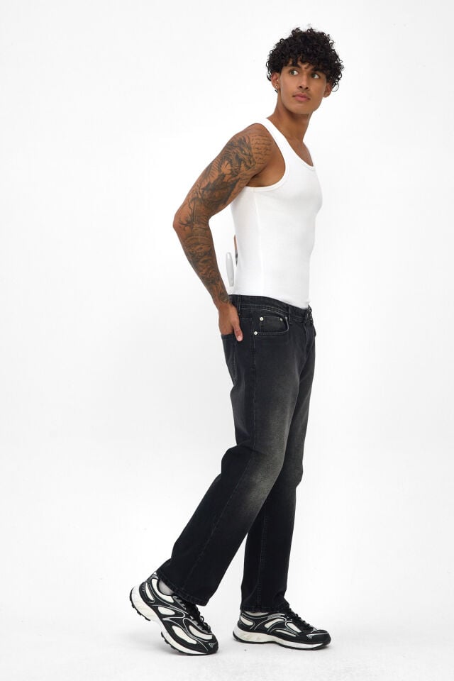 Siyah Erkek Regular Fit Jean
