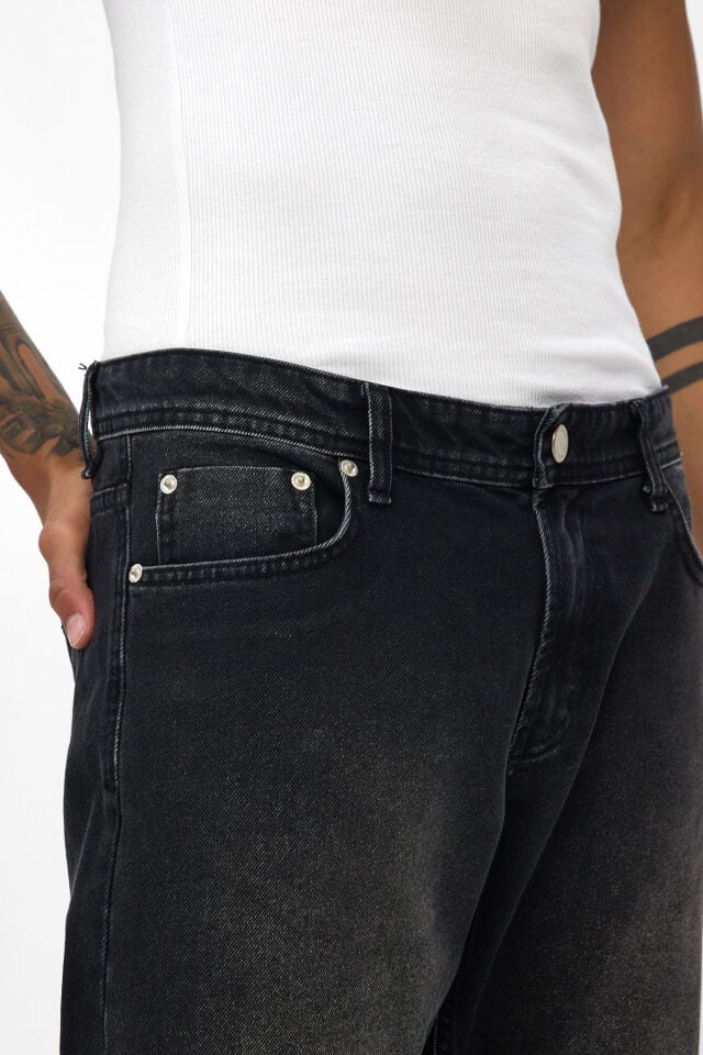 Siyah Erkek Regular Fit Jean