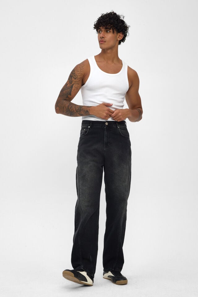 Siyah Erkek Baggy Jean