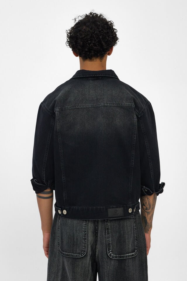 Siyah Erkek Denim Ceket