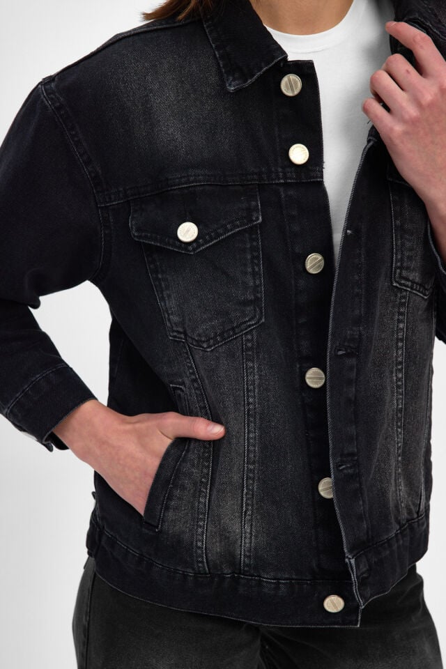 Siyah Kadın Denim Ceket