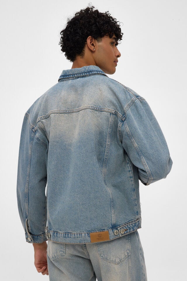 Kar Yıkamalı Erkek Denim Ceket