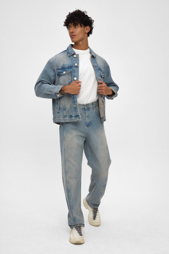 Kar Yıkamalı Erkek Denim Ceket