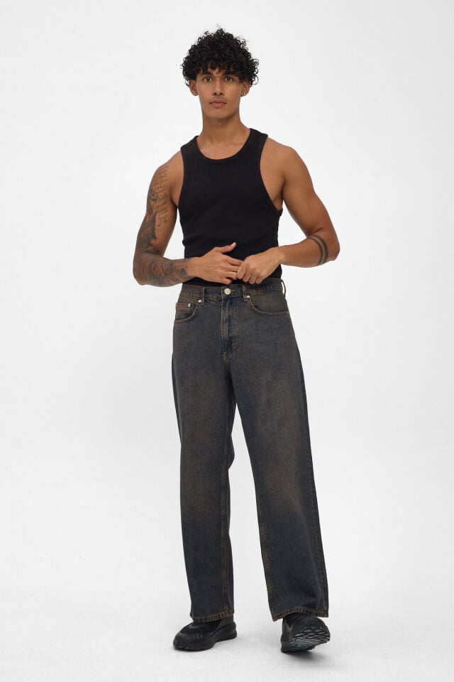 Tintli Erkek Loose Fit Jean