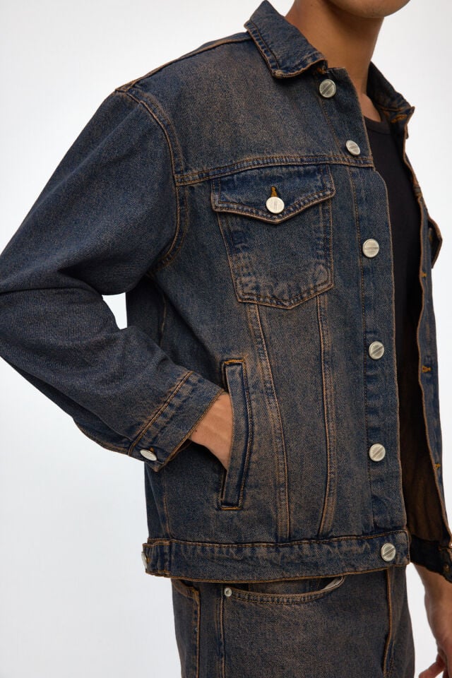 Vintage Tint Erkek Denim Ceket