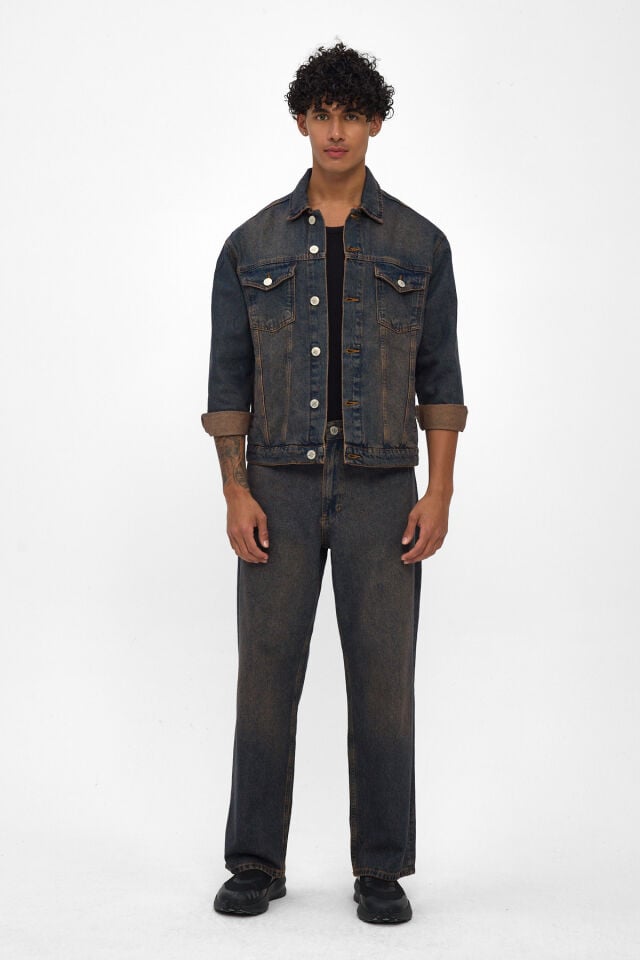 Vintage Tint Erkek Denim Ceket