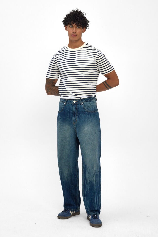 Signature Tie Erkek Wide Baggy Jean