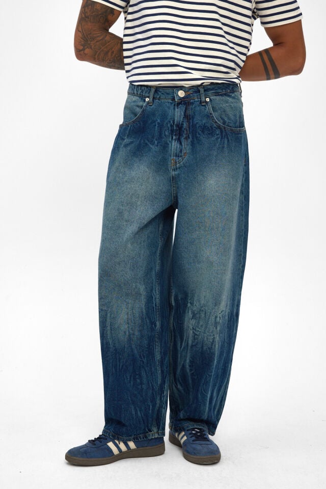 Signature Tie Erkek Wide Baggy Jean