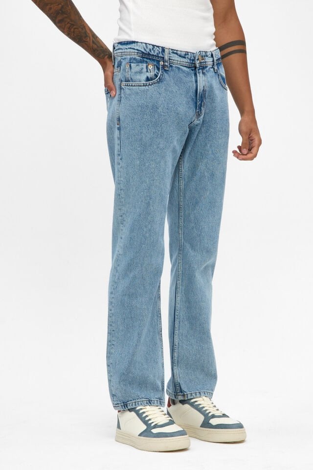 Erkek Jean Pantolon Açık Mavi Regular Fit Rahat Kalıp