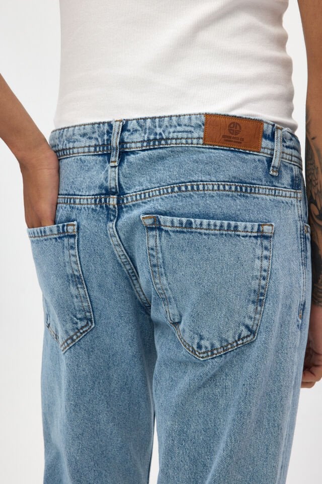 Erkek Jean Pantolon Açık Mavi Regular Fit Rahat Kalıp