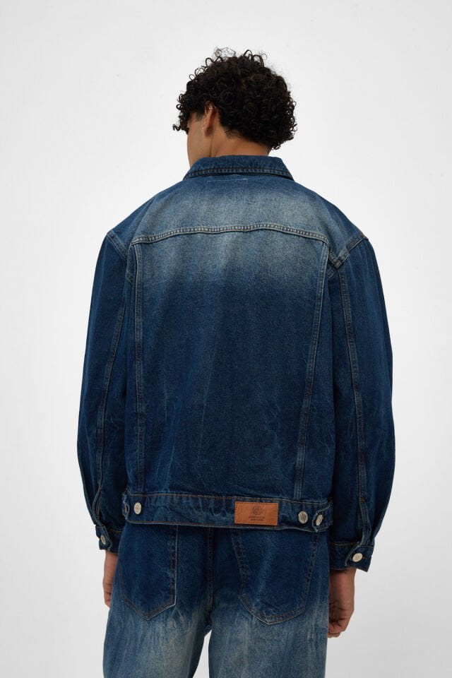 Erkek Denim Ceket Indigo Yıkamalı