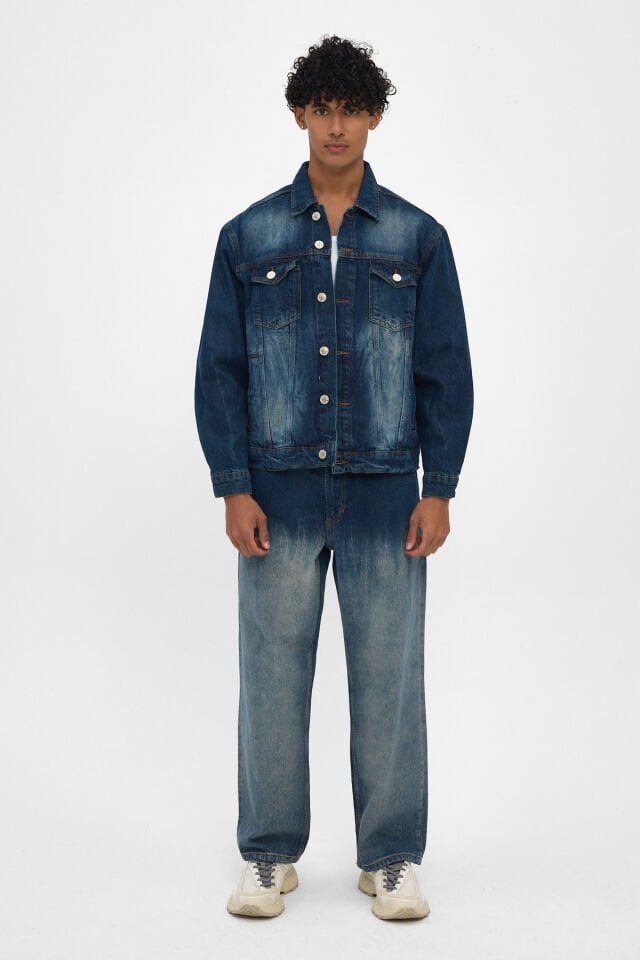 Erkek Denim Takım Indigo Yıkamalı