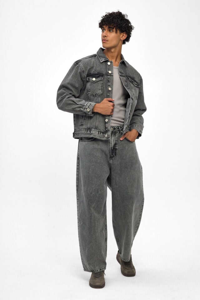 Antrasit Erkek Denim Ceket